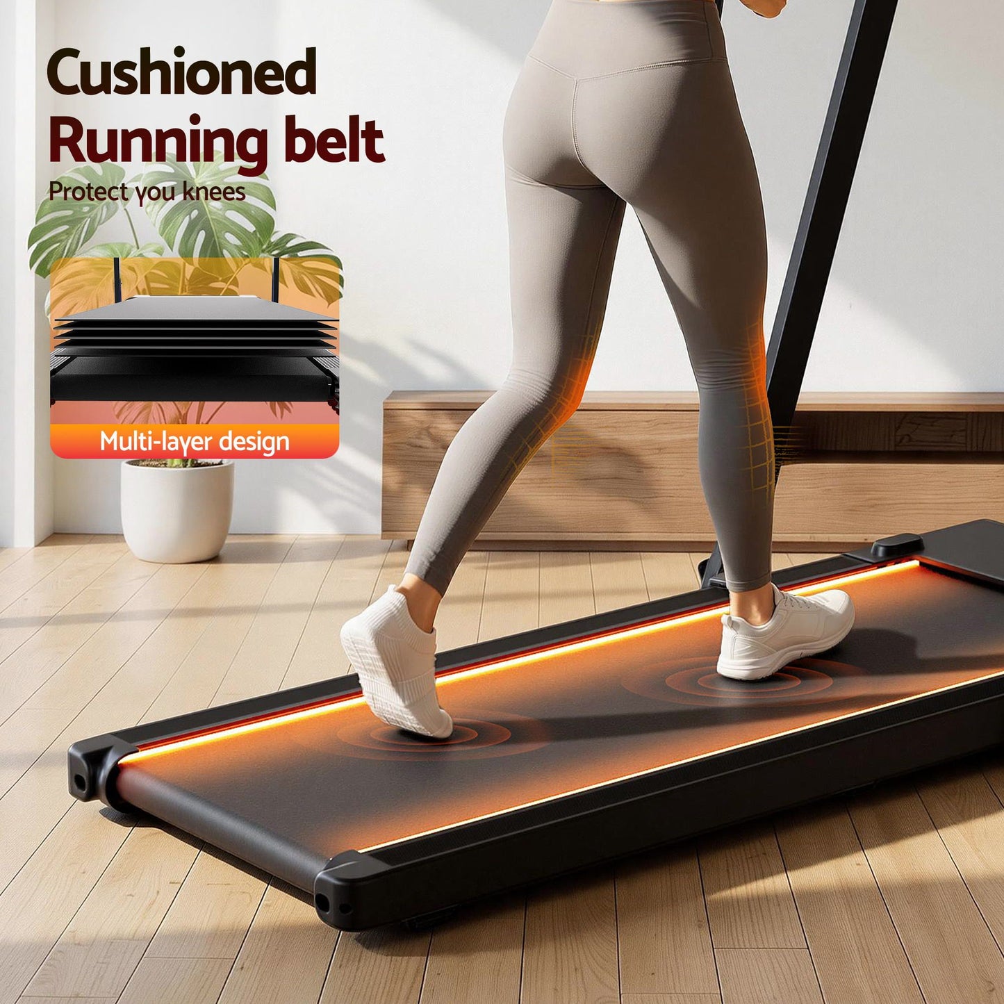 Foldable Walking Pad Treadmill Under Desk | HomeAndLiving