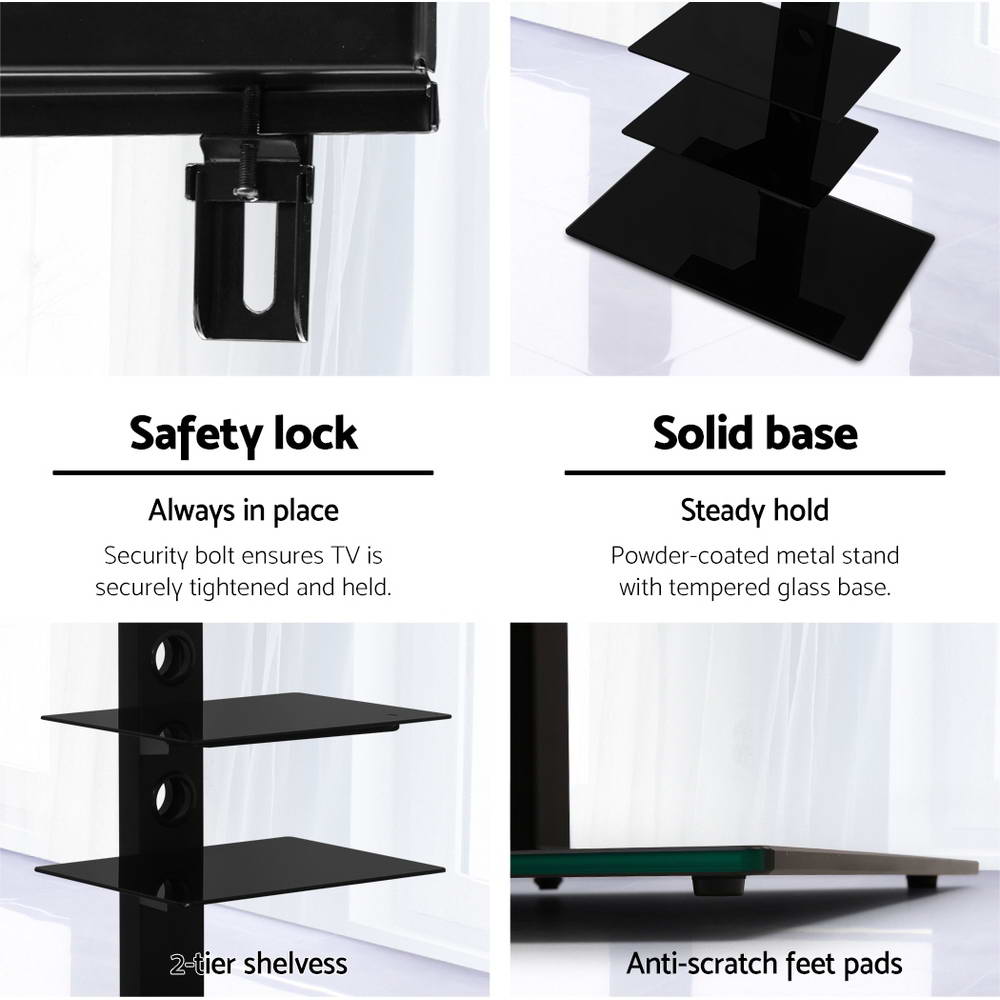 Tv Stand Mount Bracket For 32"-70" Led Lcd 3 Tiers Storage Floor Shelf