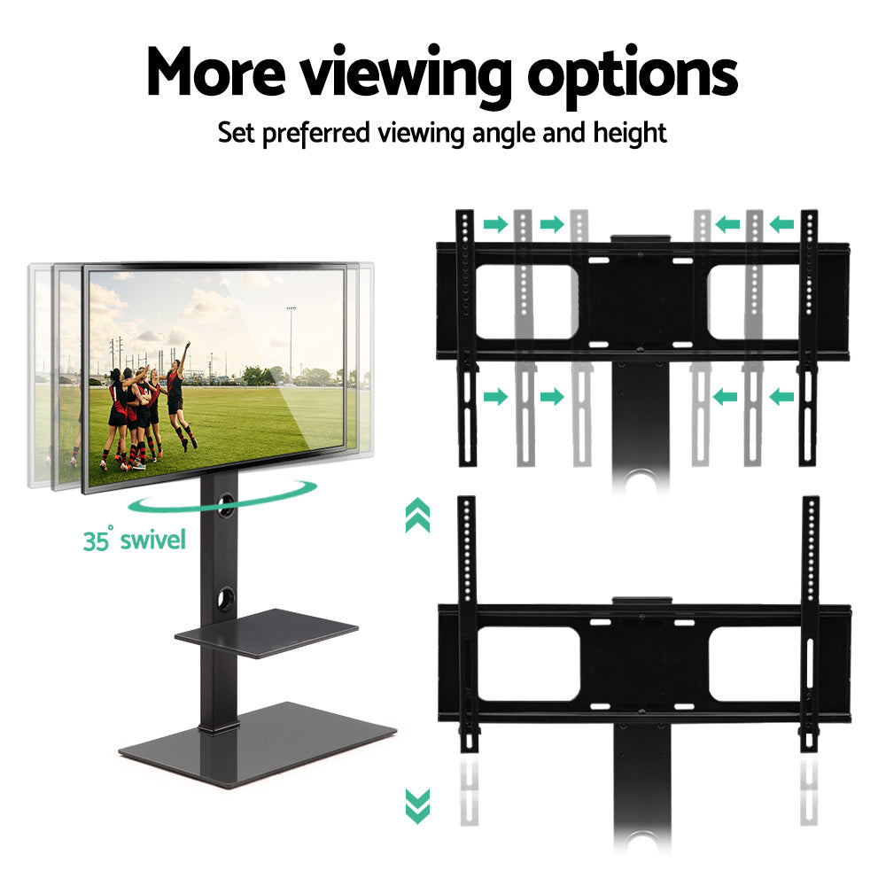 Tv Stand Mount Bracket (32"-70") 2 Tiers Storage Floor Shelf