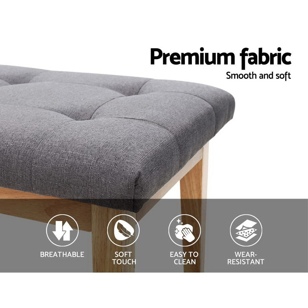 Ottoman Bench 120Cm Foot Stool Linen Grey
