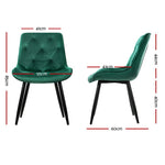 Dining Chairs Velvet Green Set Of 2 Starlyn