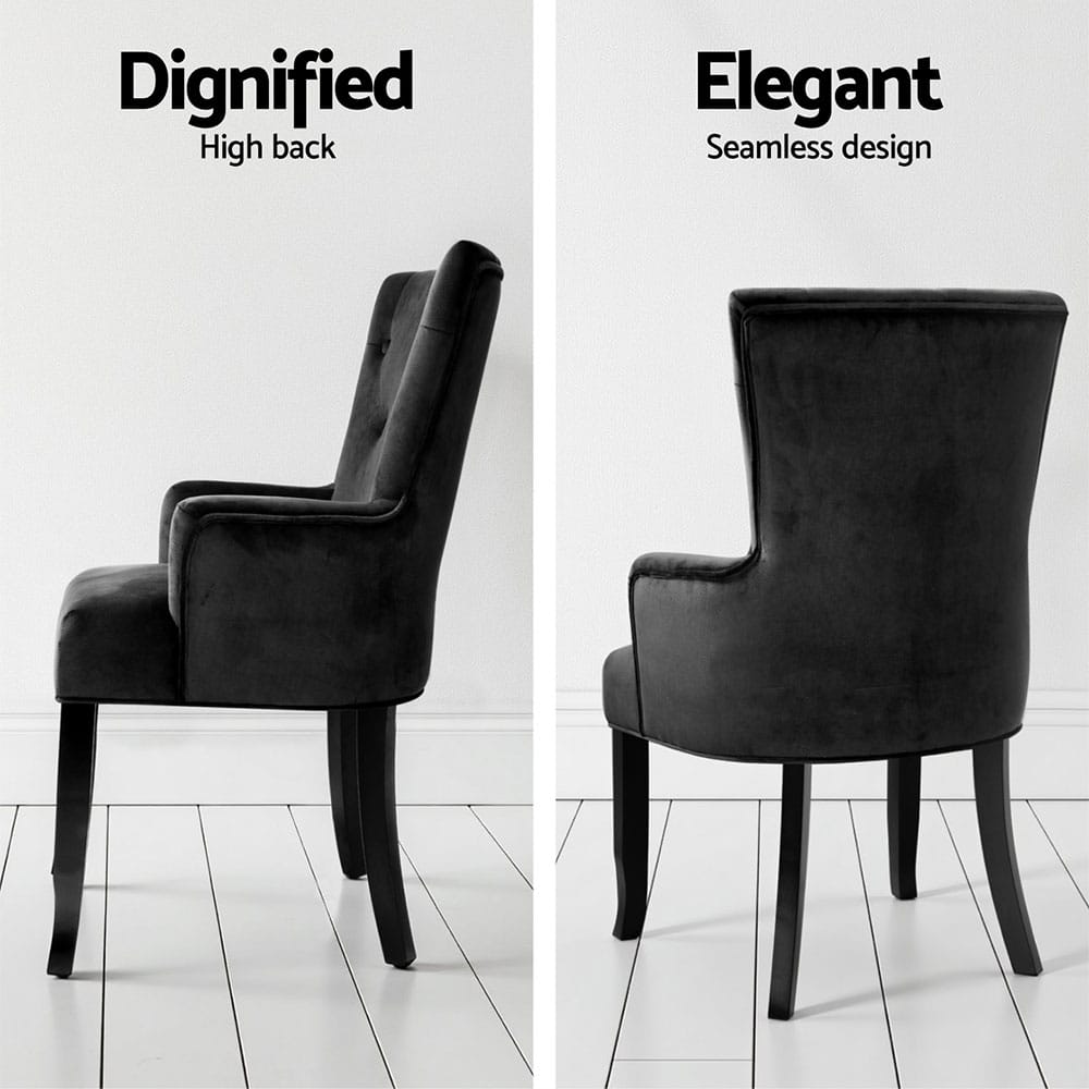 Tufted Velvet Black - Black 54x62x96cm