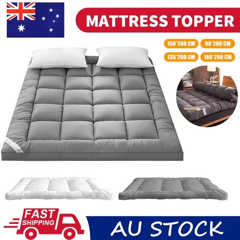 Pillowtop Mattress Topper Grey 183x203cm