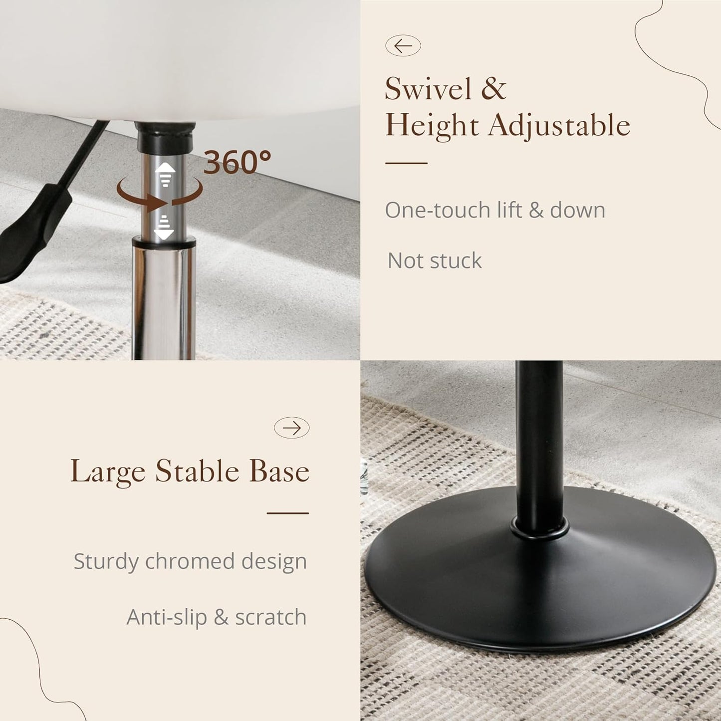 Adjustable Vanity Stool Swivel Makeup Chair | Home & Living