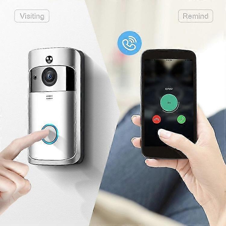 Wireless Video Doorbell Camera Wi-Fi Silver | Home & Living