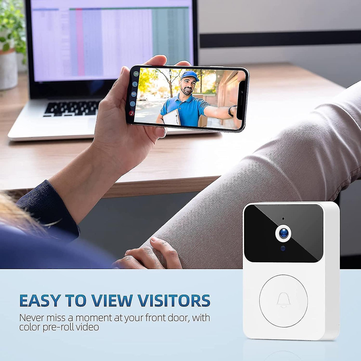 Wireless Video Doorbell Camera Chime 2.4GHz | Home & Living