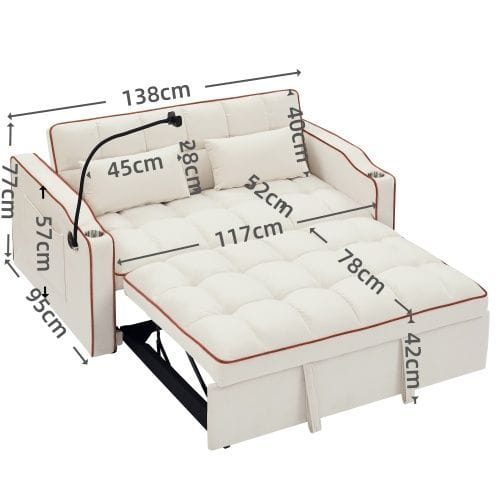 Double Velvet Sofa Bed