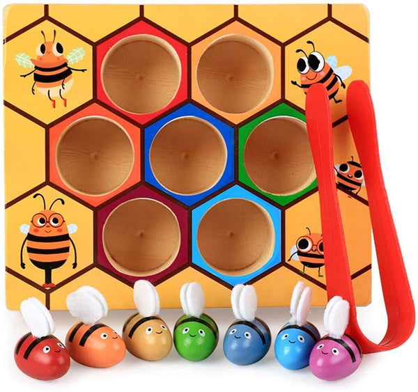  Wooden Bee Toddler Fine Motor Skill Toy