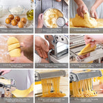 Pasta Maker Manual Steel Machine With 8 Adjustable Thickness Settings