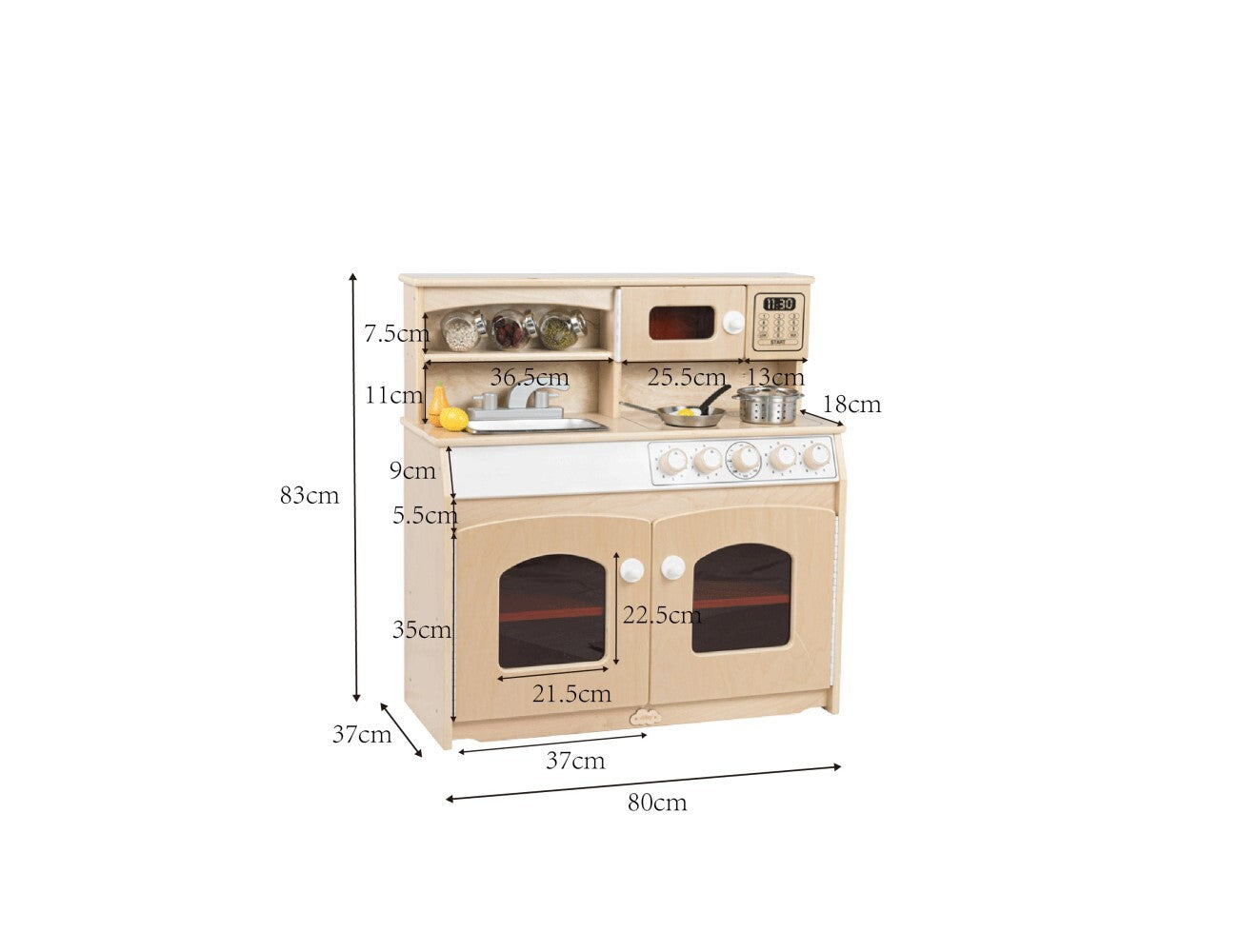 Kids Wooden Play Kitchen 4-in-1