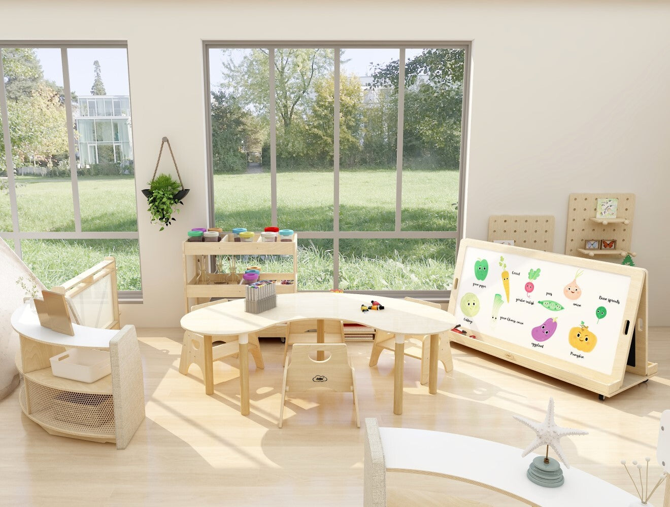 Kids Magnetic Standing Easel White and Black Board