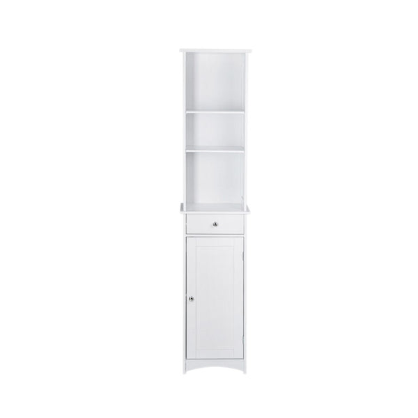 Bathroom Tall Storage Cabinet Organiser - White
