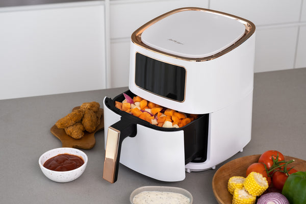  7L Digital Air Fryer (White Rose Gold) 1700W, <200°C, 8 Cooking Settings