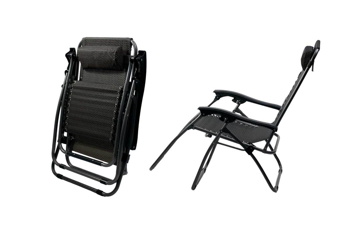 Reclining Chair Black Folding 65x110x90cm