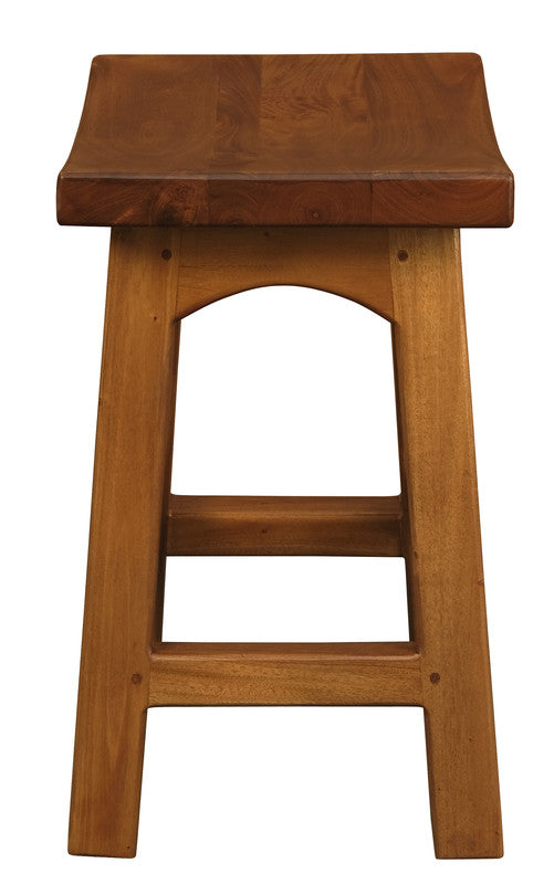 Tokyo Solid Mahogan Timber Footstool (Light Pecan)