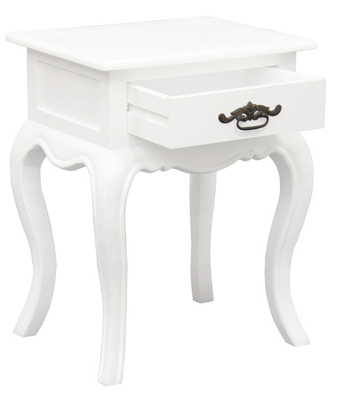 French Provincial 1 Drawer Lamp Table (Light Pecan)