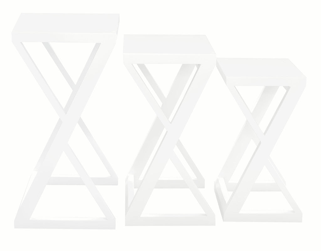 Solid Mindi Timber Nest of Tables - Set of 3 (Natural)
