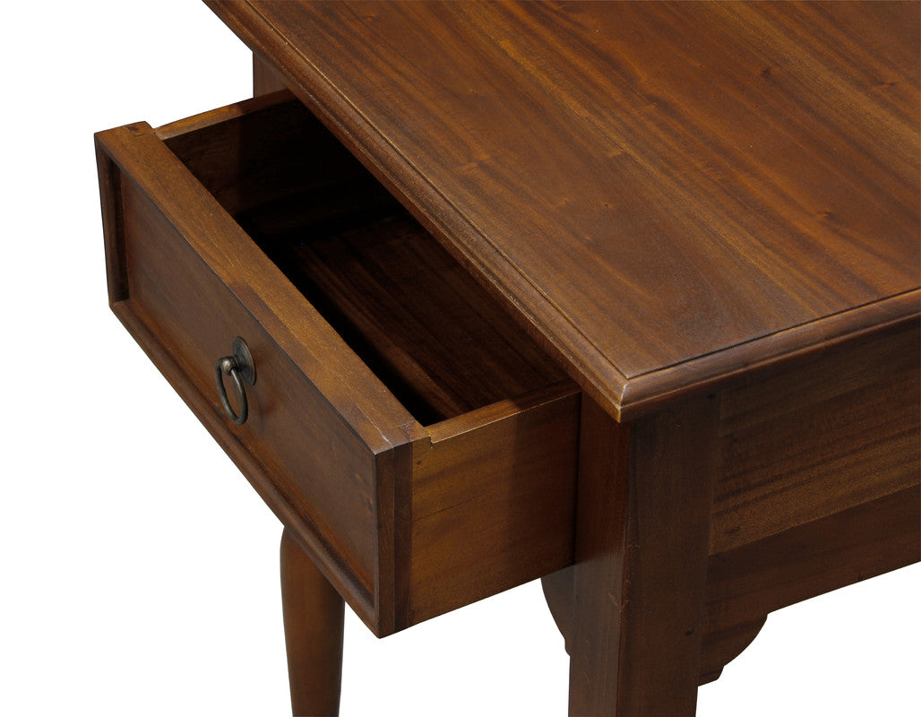 Turn Leg 1 Drawer Side Table (Black)
