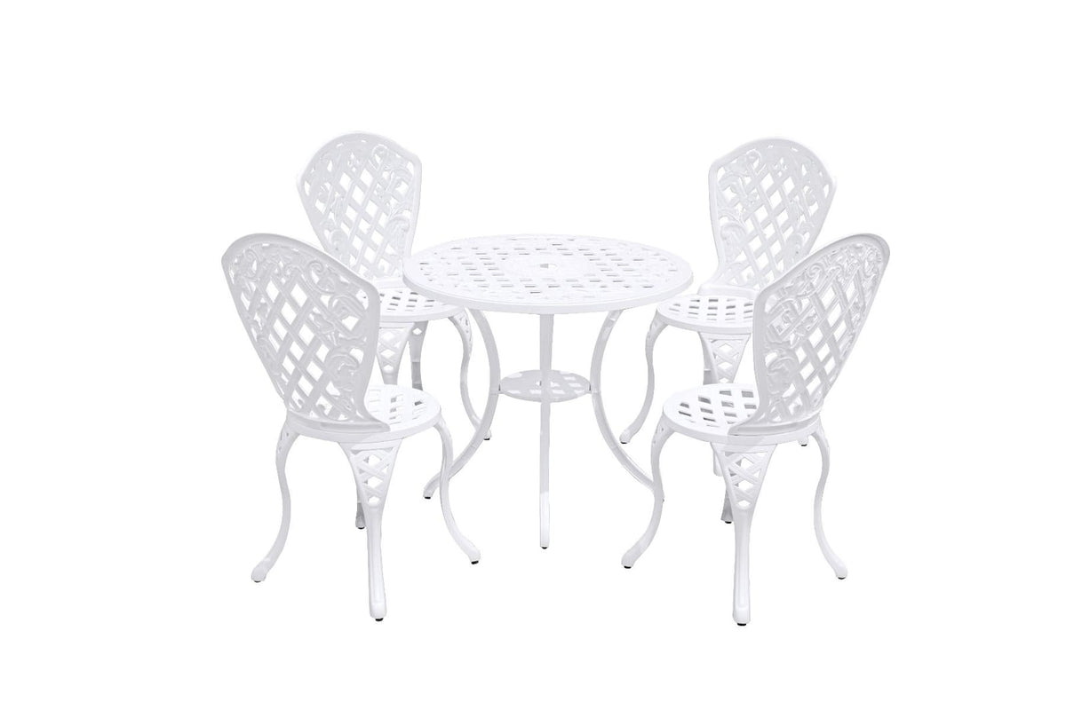 Aluminium Outdoor 5 Piece Setting 47x50x93cm