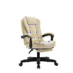 8 Point Massage Chair Office Computer Seat Footrest Recliner Pu Leather Amber