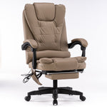 8 Point Massage Chair Office Computer Seat Footrest Recliner Pu Leather Pink