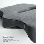 Premium Memory Foam Seat Cushion For Back Pain Relief (Light Grey)