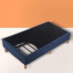 Metal Bed Frame Mattress Foundation Blue – Queen