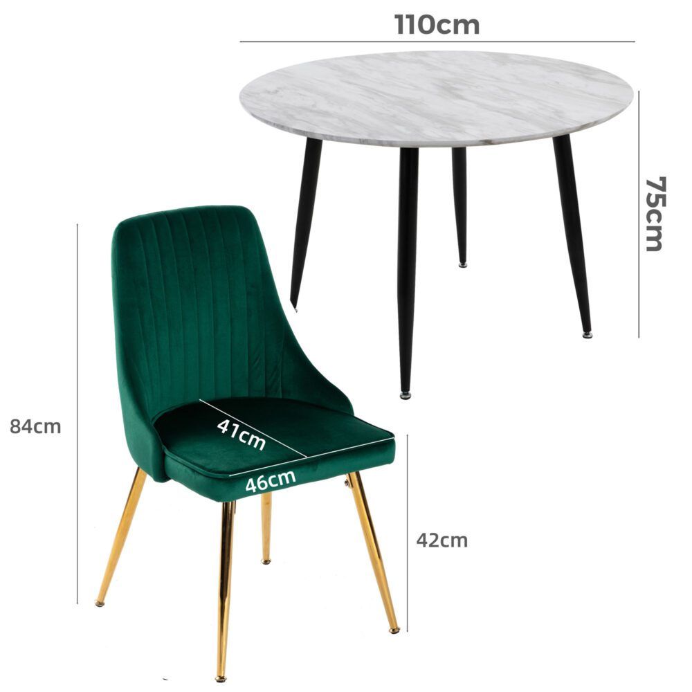 Blue Velvet Bistro Dining Set