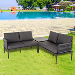 Eden 4-Seater Outdoor Lounge Set With Coffee Table In Black
