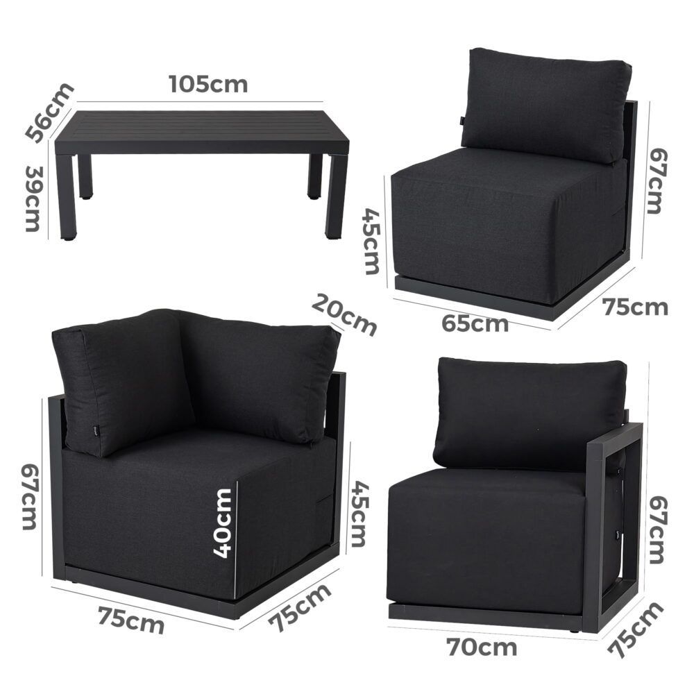 Contemporary All-Weather Lounge Set White