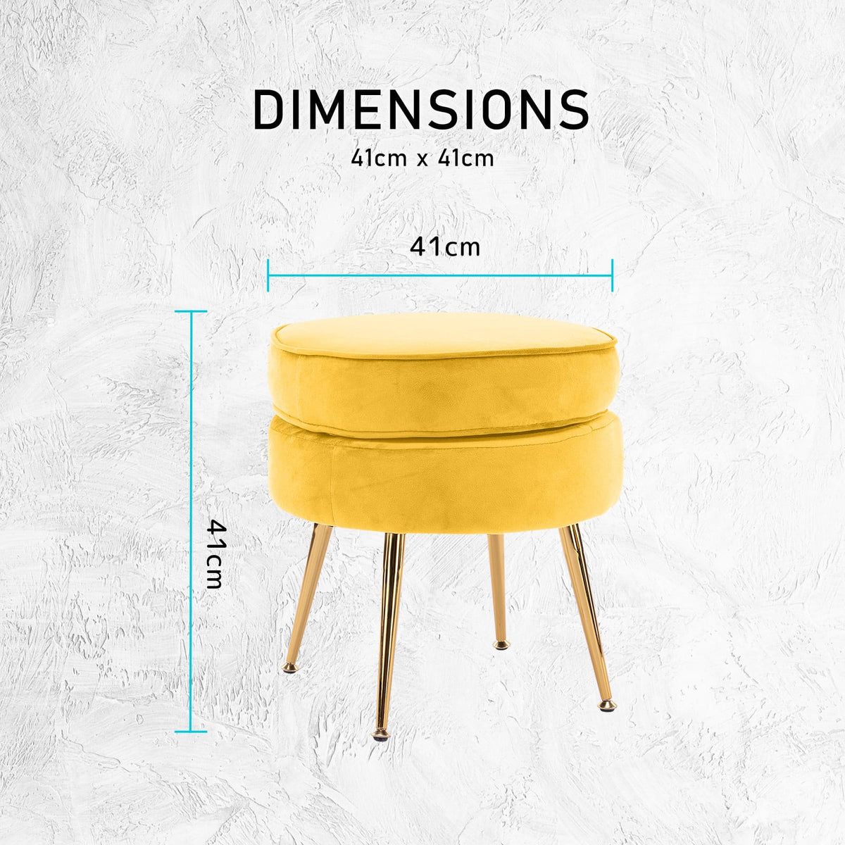 Yellow stool 41x41x41cm, view 11