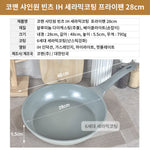 Frypan Frying Pan 28Cm Non-Stick Induction Ceramic + Glass Lid Grey