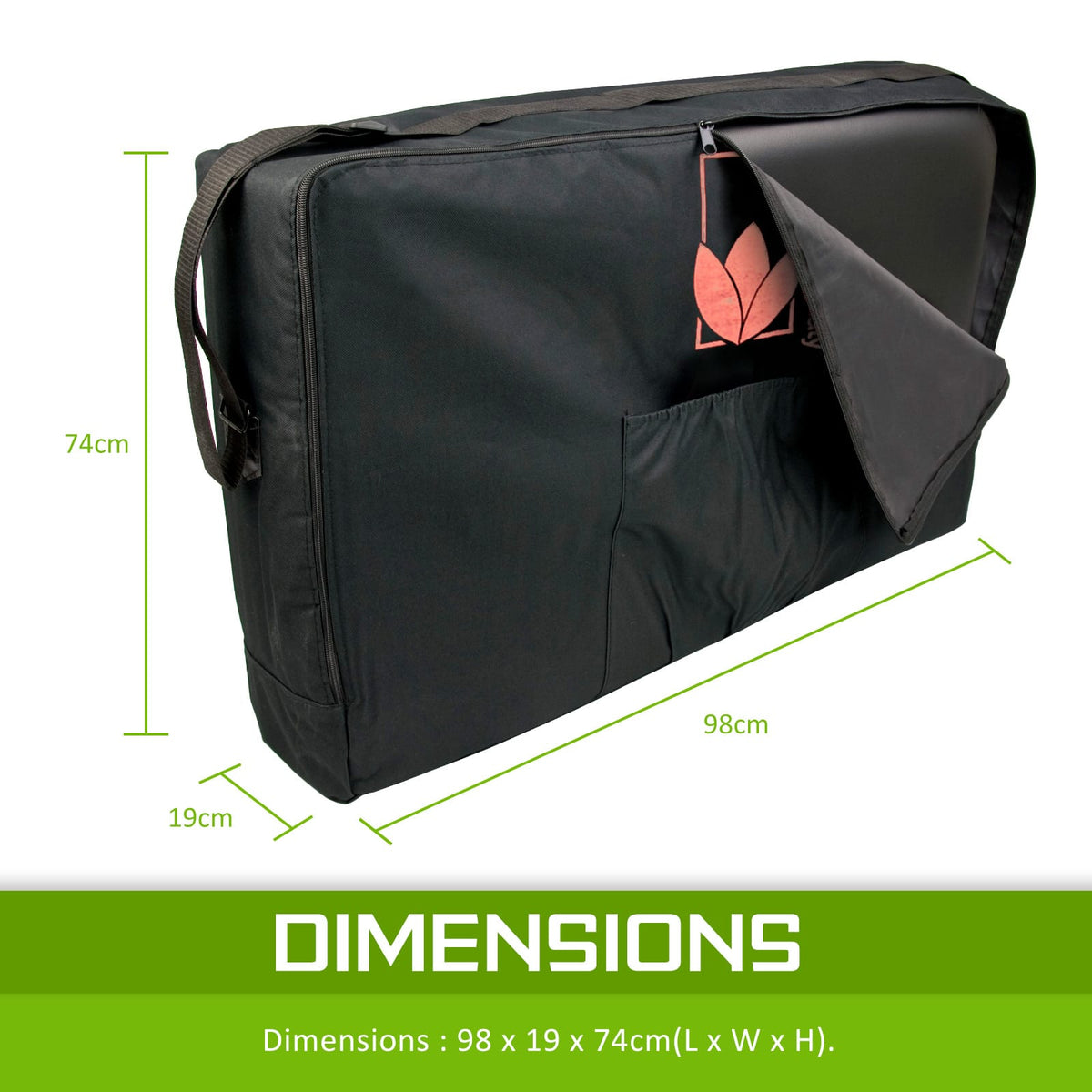 Massage Table Carry Bag 70cm Black 98x19x74cm