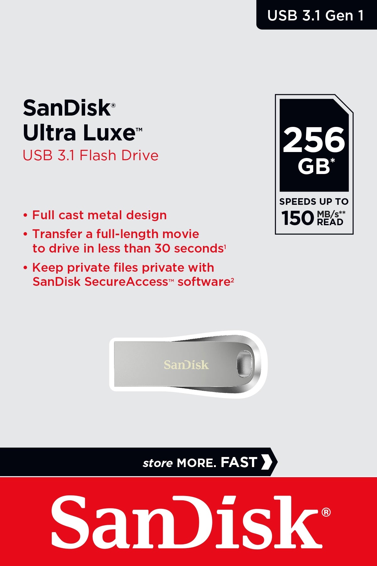 Sdcz74-256G-G46 256G Ultra Luxe Pen Drive 150Mb Usb 3.0