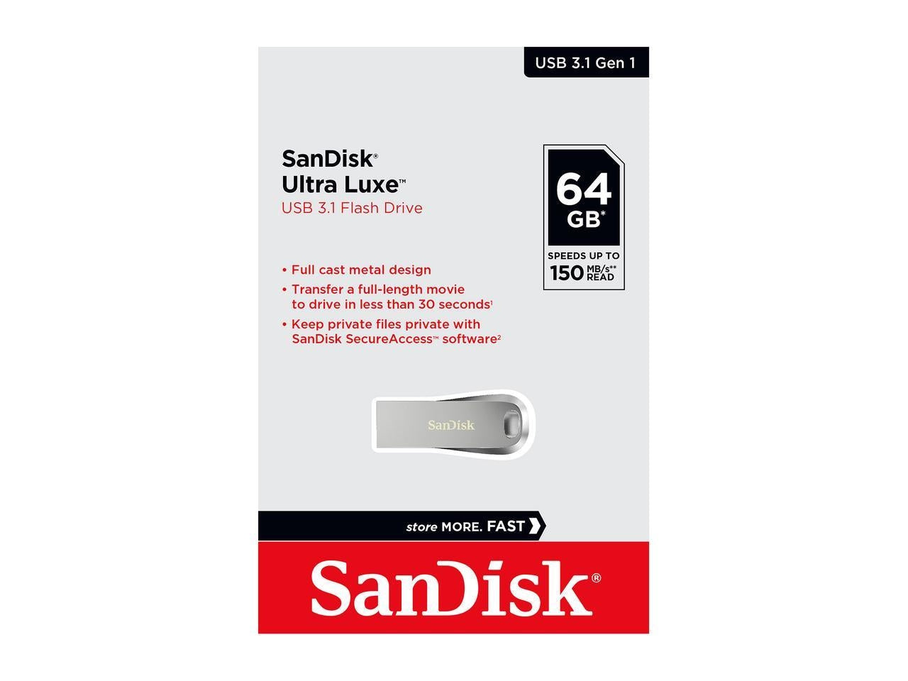 64G Ultra Luxe Pen Drive 150Mb Usb 3.0 Metal