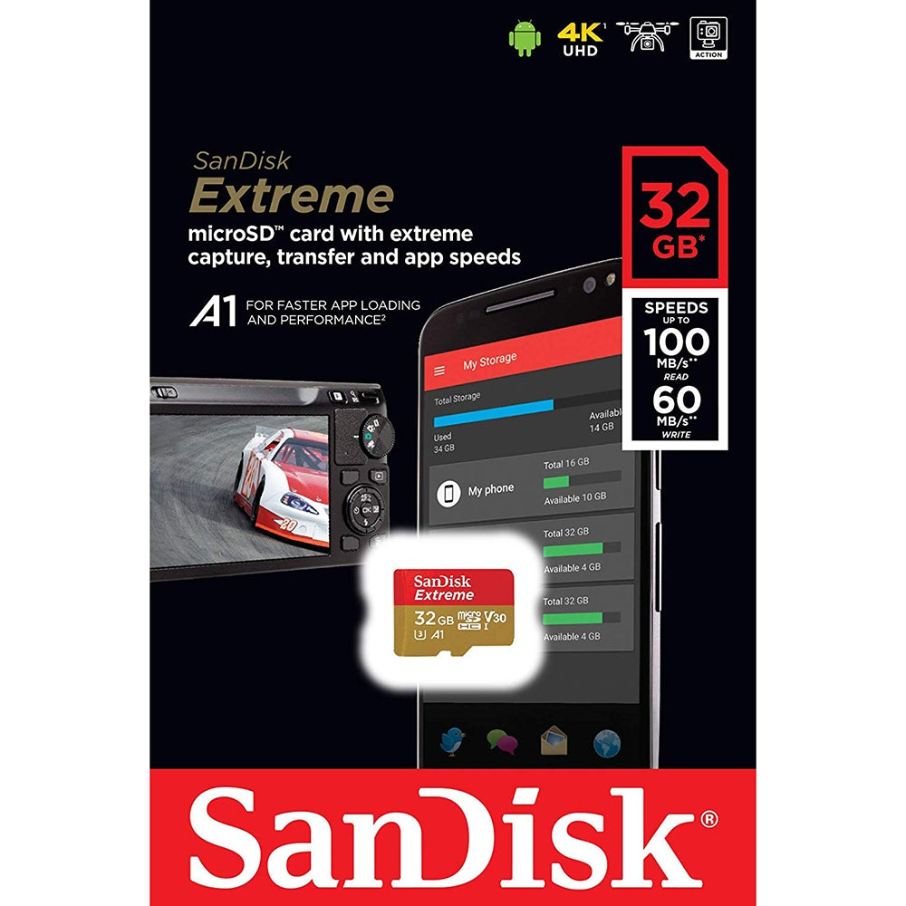 32Gb Micro Sdhc Extreme A1 V30, Uhs-I/ U3 ,No Sd Adapter