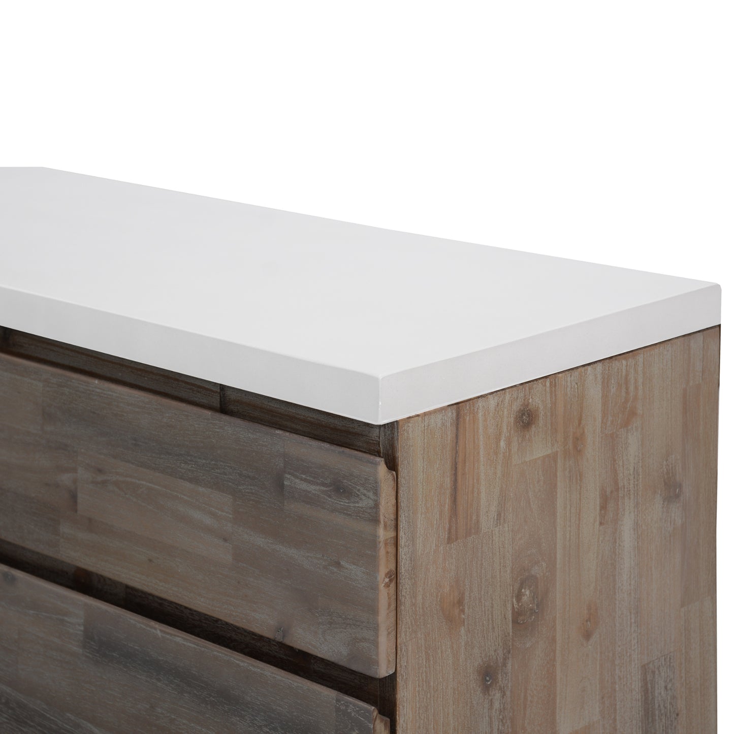 160Cm Acacia Timber Buffet With Concrete Top - White