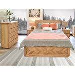 4Pc Queen Bed Frame Bedroom Suite Timber Bedside Tallboy Package Set