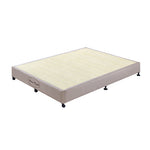 Solid Wood King Mattress Base - Beige with Removable Cover