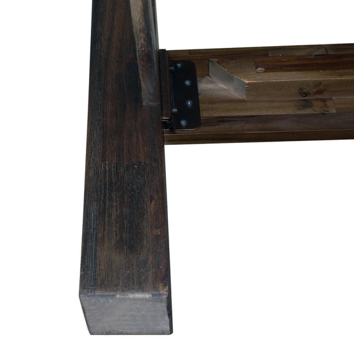 Modern Double Bed Frame in Solid Acacia Wood - Chocolate