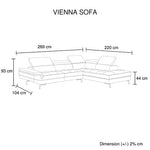 Sofa Set Spacious Chaise Lounge Leatherette Air Leather Grey