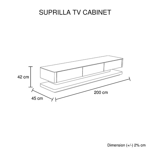 White Glossy Tv Cabinet With 3 Drawers