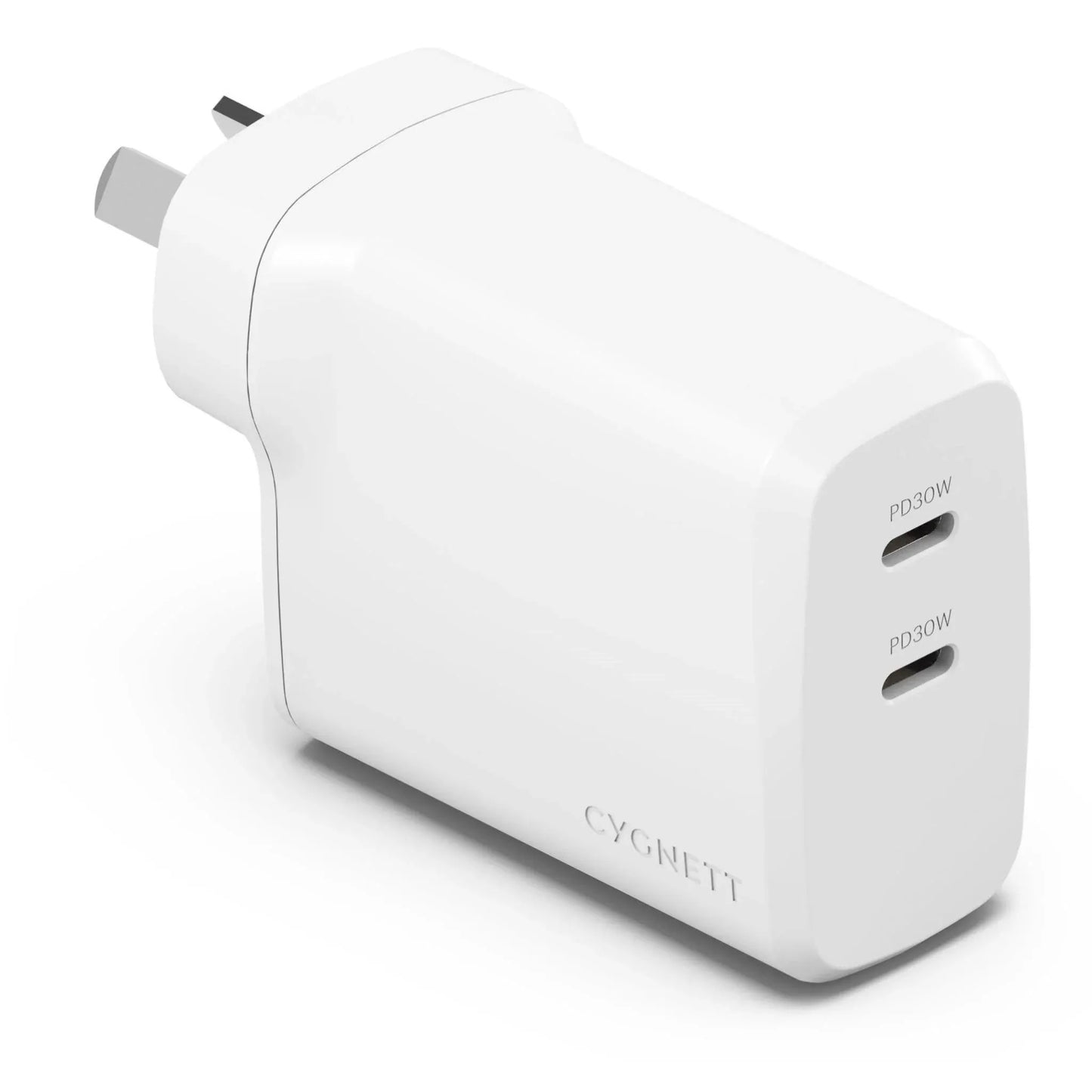 60W Dual Port USB-C Wall Charger White | HomeAndLiving