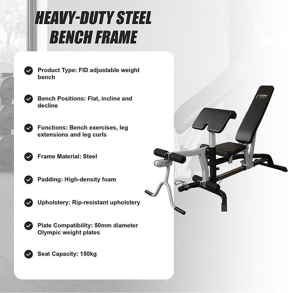 Fid Flat Incline Decline Bench Press W/ Leg Extension