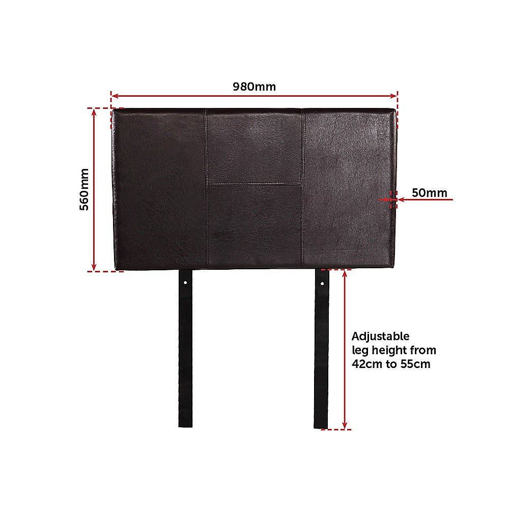 Pu Leather Single Bed Headboard Bedhead - Brown