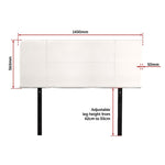 Pu Leather Double Bed Headboard Bedhead - White