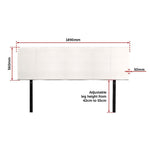 Pu Leather King Bed Headboard Bedhead - White