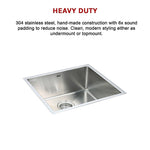 490X440Mm Handmade Stainless Steel Kitchen/Laundry Sink With Waste