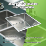 490X440Mm Handmade Stainless Steel Kitchen/Laundry Sink With Waste