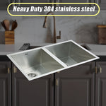 770X450Mm Handmade Stainless Steel Kitchen Sink With Waste